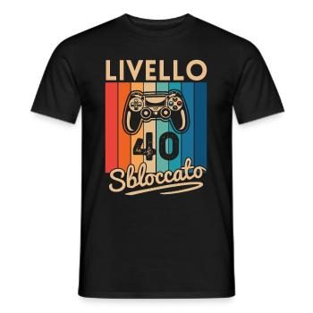 Spieler zum 40. Geburtstag – Level 40 freigeschaltet - Männer T-Shirt - Schwarz - Vorne - AI Model Male 178 light (178cm)