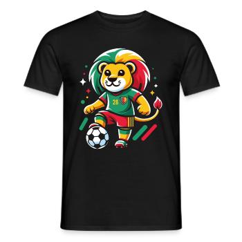 Cameroun Maillot Lion Camerounais Supporter Foot - T-shirt homme - noir - Devant - AI Model Male 178 light (178cm)