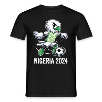 Nigeria 2024 Nigerian Eagle Football Supporter Jersey - Men's T-Shirt - black - Front - AI Model Male 178 light (178cm)