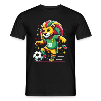 Senegal Senegalese Lion Football Supporter Jersey - Men's T-Shirt - black - Front - AI Model Male 178 light (178cm)