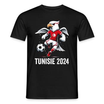 Tunesien 2024 Tunesischer Adler Fußball Fantrikot - Männer T-Shirt - Schwarz - Vorne - AI Model Male 178 light (178cm)