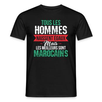 Meilleurs Homme Marocain Humour Cadeau Maroc Drôle - T-shirt homme - noir - Devant - AI Model Male 178 light (178cm)