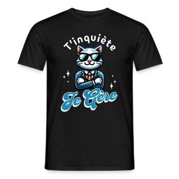 Keine Sorge, ich schaffe coolen Katzengeschenk Humor - Männer T-Shirt - Schwarz - Vorne - AI Model Male 178 light (178cm)
