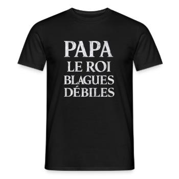 Papa Der König der dummen Witze Geschenk Humor - Männer T-Shirt - Schwarz - Vorne - AI Model Male 178 light (178cm)