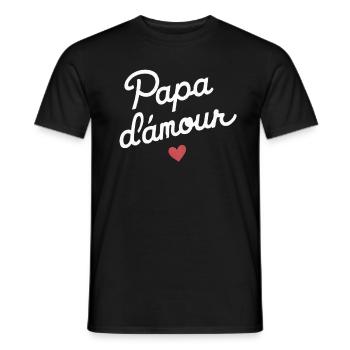 Vatertag Vatertag Papa d'Amour Mann Familiengeschenk - Männer T-Shirt - Schwarz - Vorne - AI Model Male 178 light (178cm)