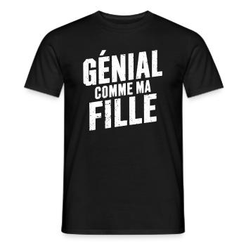 Tolles Papa-Geschenk wie meine Tochter Vatertag - Männer T-Shirt - Schwarz - Vorne - AI Model Male 178 light (178cm)