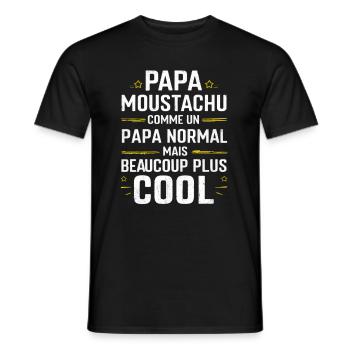 Father's Day Humor Moustached Dad Gift - Men's T-Shirt - black - Front - AI Model Male 178 light (178cm)