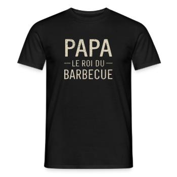 Father's Day Dad King of Barbecue Humor Gift - Men's T-Shirt - black - Front - AI Model Male 178 light (178cm)