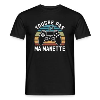 Gaming - Touche Pas Ma Controller - Gamer Gift - Men's T-Shirt - black - Front - AI Model Male 178 light (178cm)