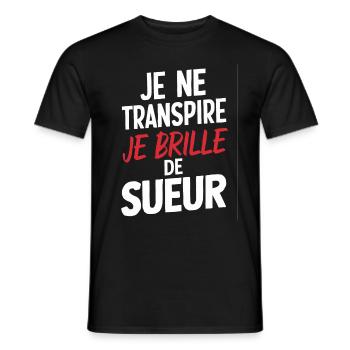 Ich schwitze nicht Ich strahle vor Schweiß Humor Fitness - Männer T-Shirt - Schwarz - Vorne - AI Model Male 178 light (178cm)