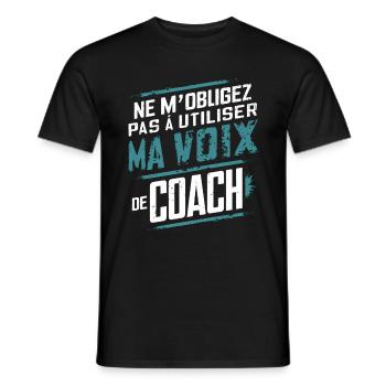 Ma Voix De Coach Sportif Cadeau Humour Entraîneur - T-shirt homme - noir - Devant - AI Model Male 178 light (178cm)
