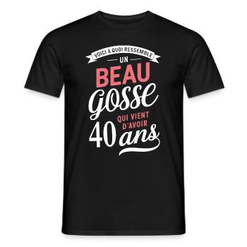 A Handsome 40 Year Old Funny Birthday Gift - Men's T-Shirt - black - Front - AI Model Male 178 light (178cm)