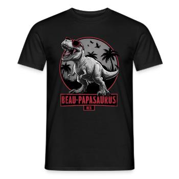 Handsome Papasaurus Rex Gift Stepfather Dinosaur - Men's T-Shirt - black - Front - AI Model Male 178 light (178cm)