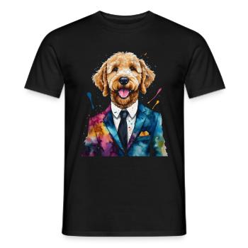Costume Goldendoodle Chien Animal Design Imprimer - T-shirt homme - noir - Devant - AI Model Male 178 light (178cm)