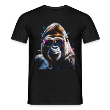 Lunettes de soleil Gorilla Monkey Colorful Animal Design Print - T-shirt homme - noir - Devant - AI Model Male 178 light (178cm)