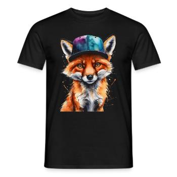 Casquette Fox Snapback Cool Animal Design Print - T-shirt homme - noir - Devant - AI Model Male 178 light (178cm)