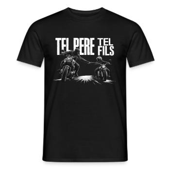 Like Father Like Son Biker Gift Humor Motorcycle - Men's T-Shirt - black - Front - AI Model Male 178 light (178cm)