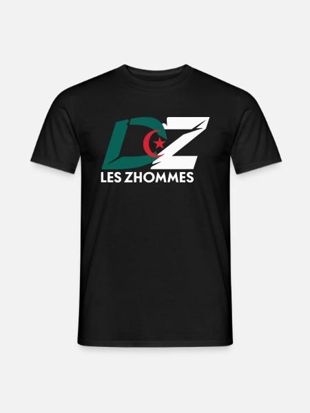 DZ Les Zhommes Algérie Supporter Algérien Djazair - T-shirt homme - noir