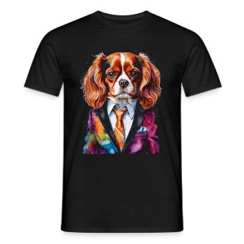 Cavalier King Charles Spaniel Costume Imprimé Chien - T-shirt homme - noir - Devant - AI Model Male 178 light (178cm)