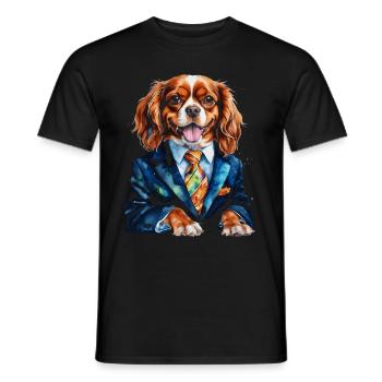 Cavalier King Charles Spaniel Costume Imprimé Chien - T-shirt homme - noir - Devant - AI Model Male 178 light (178cm)