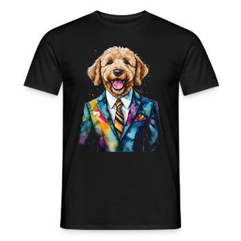 Costume Goldendoodle Chien Animal Design Imprimer - T-shirt homme - noir - Devant - AI Model Male 178 light (178cm)