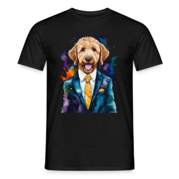 Costume Goldendoodle Chien Animal Design Imprimer - T-shirt homme - noir - Devant - AI Model Male 178 light (178cm)