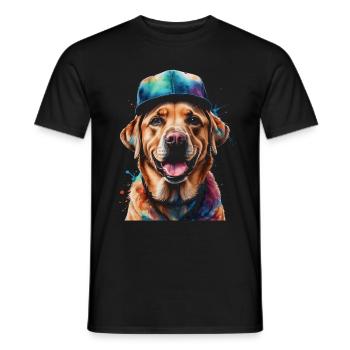 Labrador Retriever Snapback Cap Chien Design Print - T-shirt homme - noir - Devant - AI Model Male 178 light (178cm)