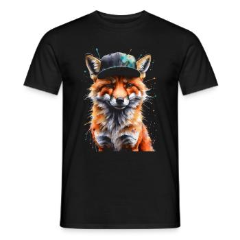 Casquette Fox Snapback Cool Animal Design Print - T-shirt homme - noir - Devant - AI Model Male 178 light (178cm)