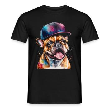Bouledogue Français Snapback Cap Frenchie Dog - T-shirt homme - noir - Devant - AI Model Male 178 light (178cm)