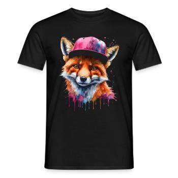 Casquette Fox Snapback Cool Animal Design Print - T-shirt homme - noir - Devant - AI Model Male 178 light (178cm)