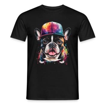 Bouledogue Français Snapback Cap Frenchie Dog - T-shirt homme - noir - Devant - AI Model Male 178 light (178cm)