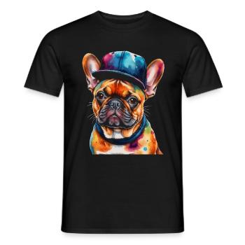 Bouledogue Français Snapback Cap Frenchie Dog - T-shirt homme - noir - Devant - AI Model Male 178 light (178cm)