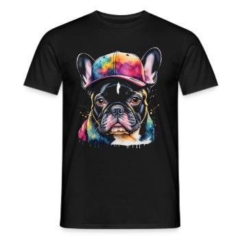 Bouledogue Français Snapback Cap Frenchie Dog - T-shirt homme - noir - Devant - AI Model Male 178 light (178cm)
