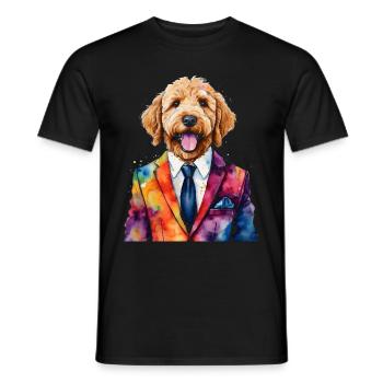 Goldendoodle Costume Chien Animal Design Imprimer - T-shirt homme - noir - Devant - AI Model Male 178 light (178cm)