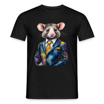 Costume Opossum Imprimé Animal Coloré - T-shirt homme - noir - Devant - AI Model Male 178 light (178cm)