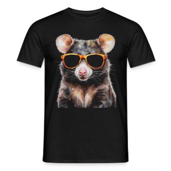 Lunettes de soleil Opossum Imprimé de design animalier coloré - T-shirt homme - noir - Devant - AI Model Male 178 light (178cm)