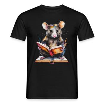 Possum Lecture Coloré Animal Design Imprimer - T-shirt homme - noir - Devant - AI Model Male 178 light (178cm)