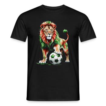 Lion Football Coloré Italie Animal Design Imprimer - T-shirt homme - noir - Devant - AI Model Male 178 light (178cm)