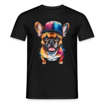 Bouledogue Français Snapback Cap Frenchie Dog - T-shirt homme - noir - Devant - AI Model Male 178 light (178cm)