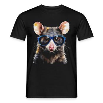 Lunettes de soleil Opossum Imprimé de design animalier coloré - T-shirt homme - noir - Devant - AI Model Male 178 light (178cm)