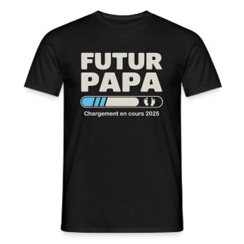 Announcement Pregnancy Dad Father-to-be 2025 - Men's T-Shirt - black - Front - AI Model Male 178 light (178cm)