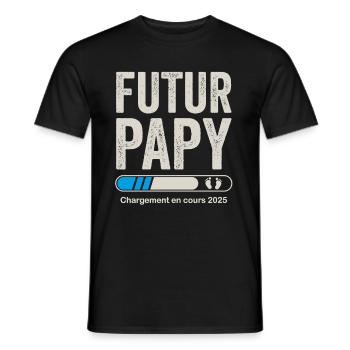 Zukünftiger Opa 2025 Schwangerschaftsankündigung Opa - Männer T-Shirt - Schwarz - Vorne - AI Model Male 178 light (178cm)