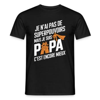 I don't have superpowers I'm a gift dad - Men's T-Shirt - black - Front - AI Model Male 178 light (178cm)