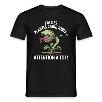 Carnivorous Plants Gardening Funny Gardener - Men's T-Shirt - black - Front - AI Model Male 178 light (178cm)