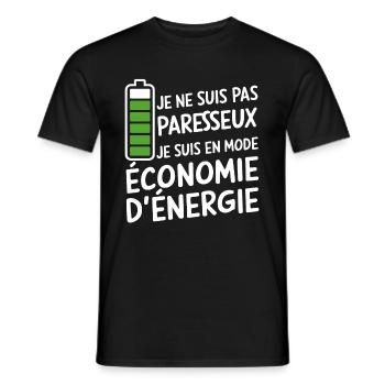 I'm Not Lazy In Power Saving Mode - Men's T-Shirt - black - Front - AI Model Male 178 light (178cm)