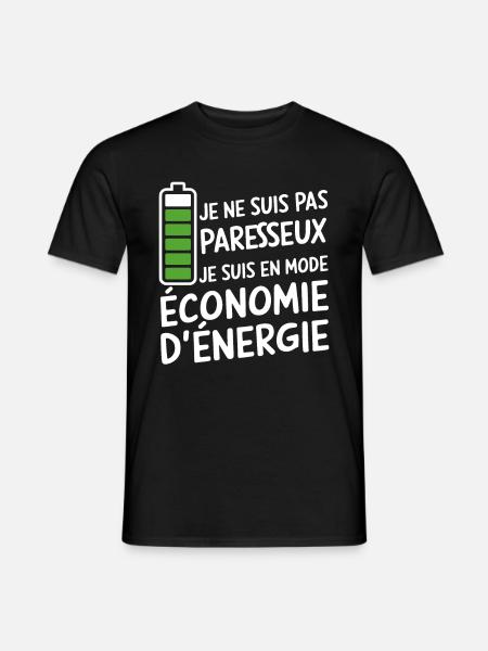 Ich bin nicht faul im Energiesparmodus - Männer T-Shirt - Schwarz