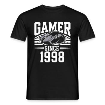 Gamer Since 1998 Geek Birthday Gift - Men's T-Shirt - black - Front - AI Model Male 178 light (178cm)