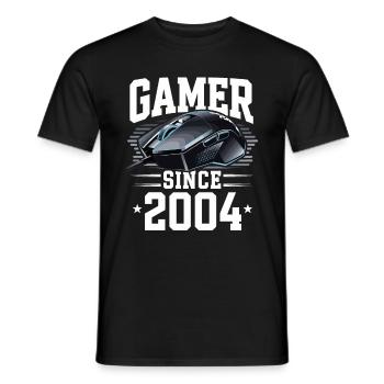 Gamer Since 2004 Geek Birthday Gift - Men's T-Shirt - black - Front - AI Model Male 178 light (178cm)