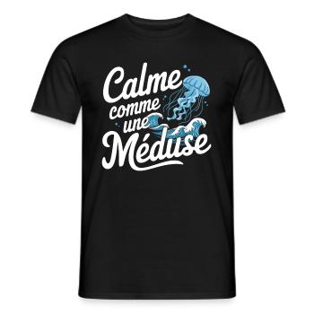 Calm as a jellyfish Ocean Sea - Men's T-Shirt - black - Front - AI Model Male 178 light (178cm)