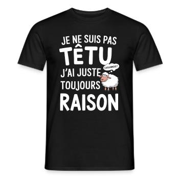 Nicht stur, ich habe recht, wenn ich Humor Schaf sage - Männer T-Shirt - Schwarz - Vorne - AI Model Male 178 light (178cm)